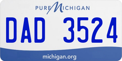 MI license plate DAD3524