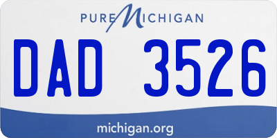 MI license plate DAD3526