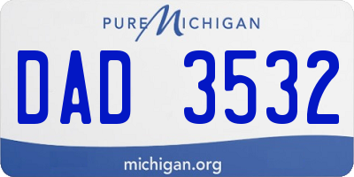 MI license plate DAD3532