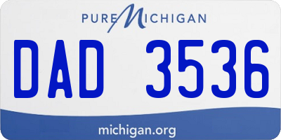 MI license plate DAD3536