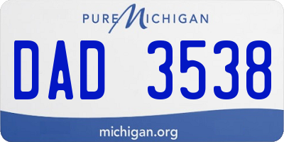 MI license plate DAD3538