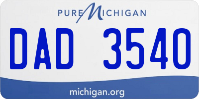 MI license plate DAD3540