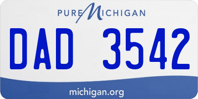 MI license plate DAD3542