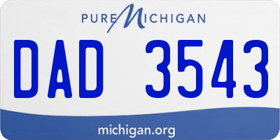 MI license plate DAD3543