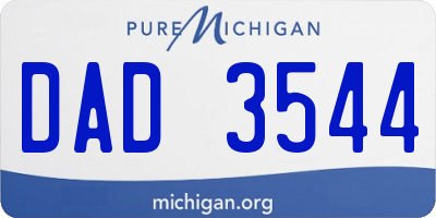 MI license plate DAD3544