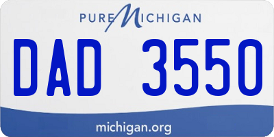 MI license plate DAD3550
