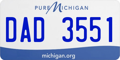 MI license plate DAD3551