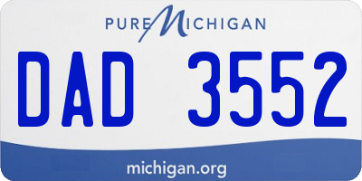 MI license plate DAD3552
