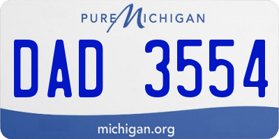 MI license plate DAD3554