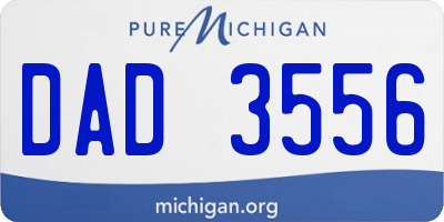 MI license plate DAD3556