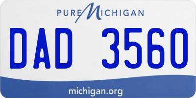 MI license plate DAD3560