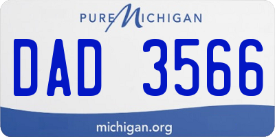 MI license plate DAD3566