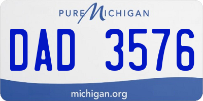 MI license plate DAD3576