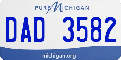 MI license plate DAD3582