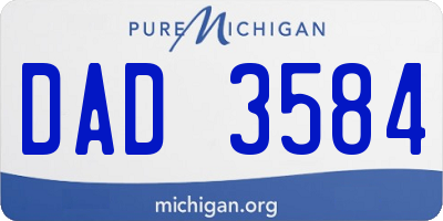 MI license plate DAD3584