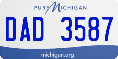 MI license plate DAD3587