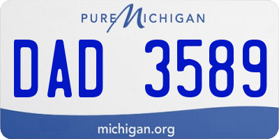 MI license plate DAD3589