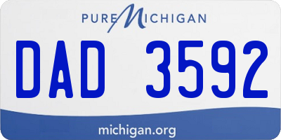 MI license plate DAD3592
