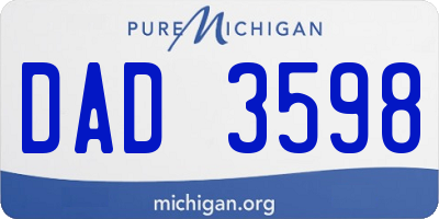 MI license plate DAD3598