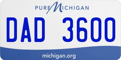 MI license plate DAD3600