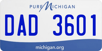 MI license plate DAD3601