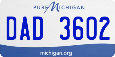 MI license plate DAD3602