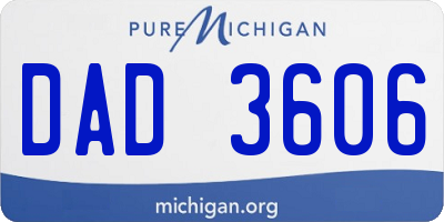 MI license plate DAD3606