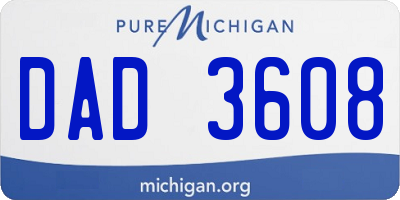 MI license plate DAD3608