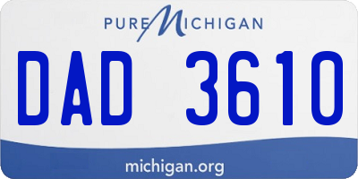 MI license plate DAD3610