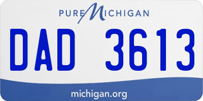 MI license plate DAD3613