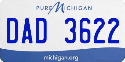 MI license plate DAD3622