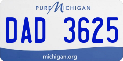 MI license plate DAD3625