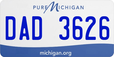 MI license plate DAD3626