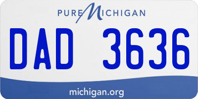 MI license plate DAD3636