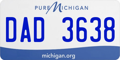 MI license plate DAD3638