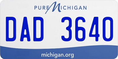 MI license plate DAD3640