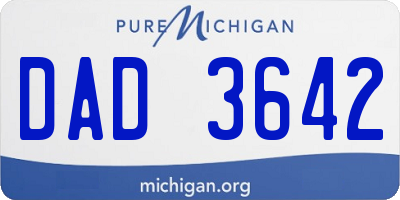 MI license plate DAD3642