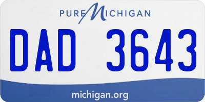 MI license plate DAD3643