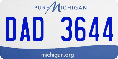 MI license plate DAD3644