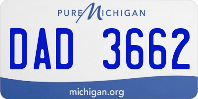MI license plate DAD3662