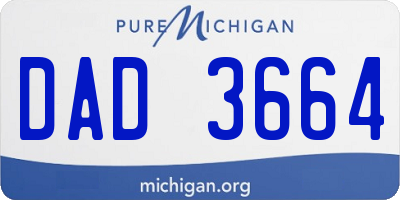 MI license plate DAD3664