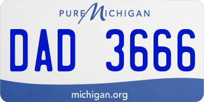 MI license plate DAD3666
