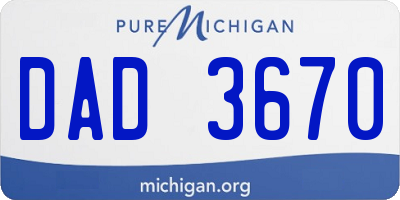 MI license plate DAD3670