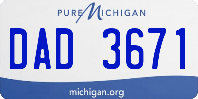 MI license plate DAD3671