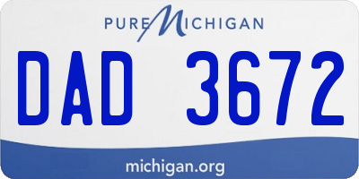 MI license plate DAD3672