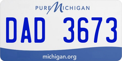 MI license plate DAD3673