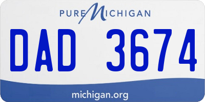 MI license plate DAD3674