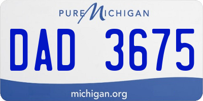 MI license plate DAD3675