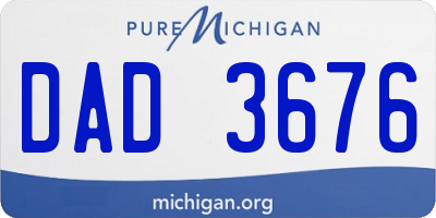 MI license plate DAD3676