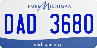 MI license plate DAD3680